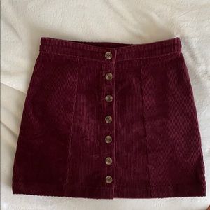 forever 21 plum corduroy skirt